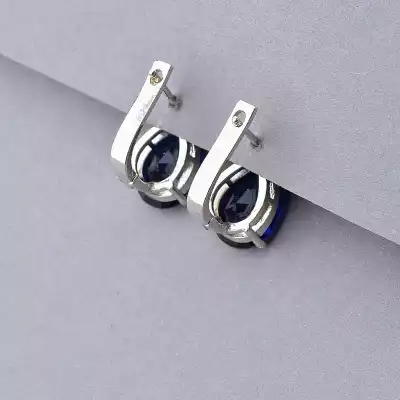 🏷️️ Сережки англійський замок Pataya Фіаніт (родій) F-85432