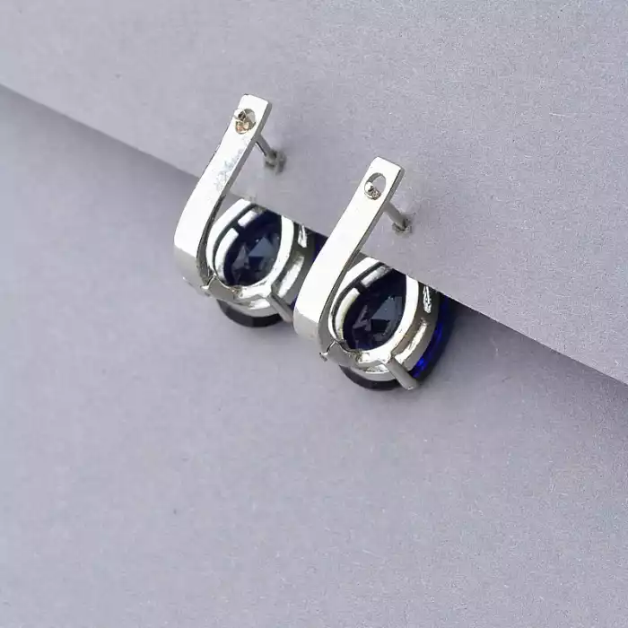 🏷️️ Сережки англійський замок Pataya Фіаніт (родій) ss_85432