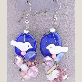 Сережки петельки Hand Made Лазурит