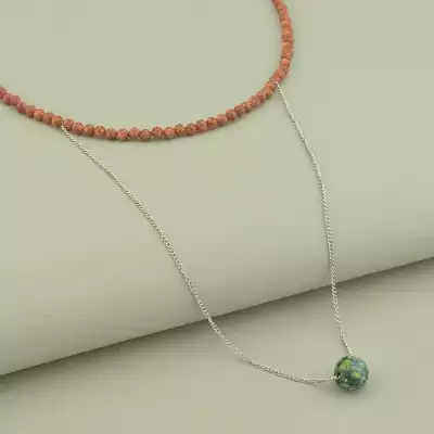 🏷️️ Підвіска Золотий Пісок Яшма 40 см. F-101399