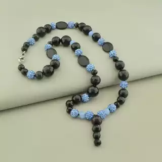 Намисто Агат, Чеський кришталь, Сrystal 62 см.