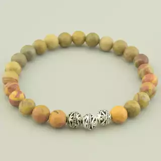 Браслет резинка Яшма 21 см.