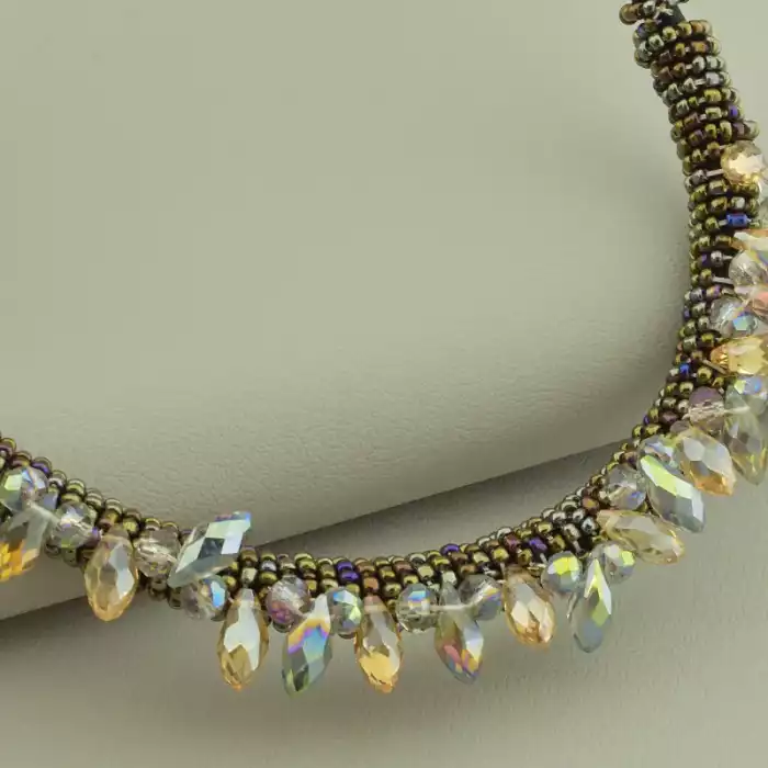 🏷️️ Підвіска Чеський кришталь, Бісер 47 см. ss_101799