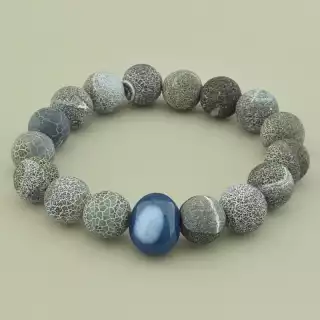 Браслет резинка Агат 18 см.