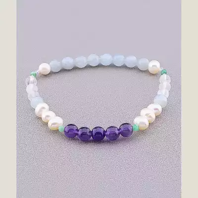 🏷️️ Браслет резинка Самоцвіти 19 см F-78122