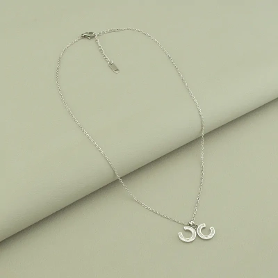 Підвіска 'Stainless Steel' Перламутр 40 см. (родій)