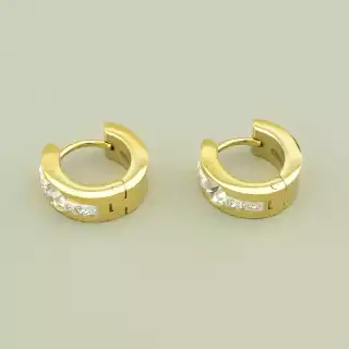 Сережки хупи Xuping Фіаніт (позолота 18к лимонна)