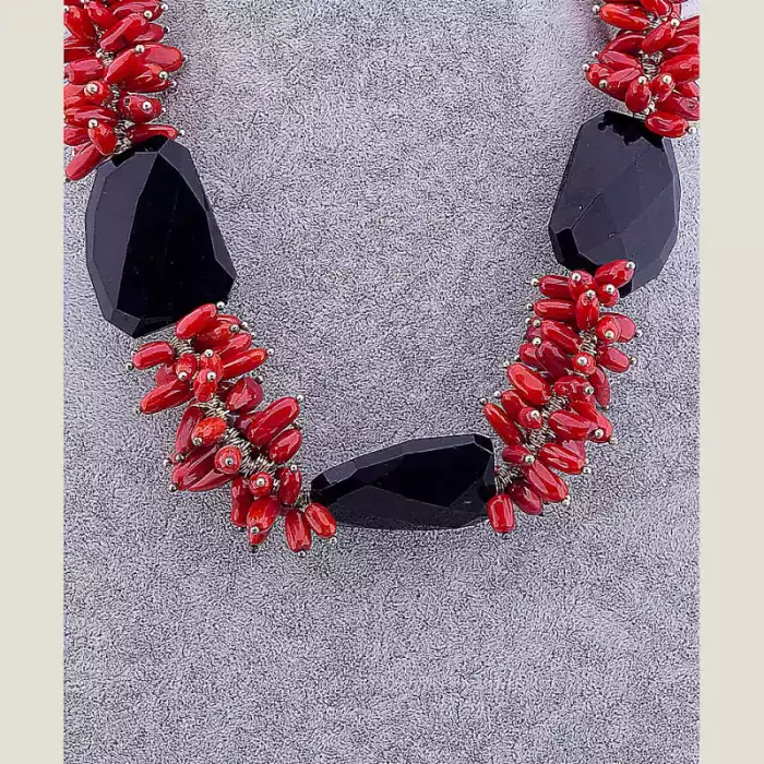 🏷️️ Намисто Агат, Корал 55 см ss_79059