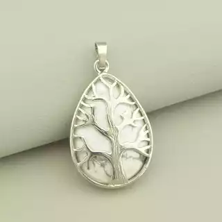 Кулон дерево Кахолонг 40x23мм.