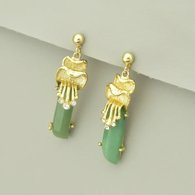 Сережки Нефрит, Сrystal