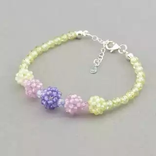 Браслет з карабіном Циркон срібло (925 проба) 17 см.