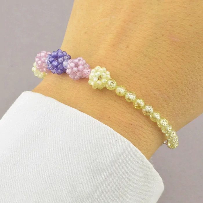 🏷️️ Браслет з карабіном Циркон срібло (925 проба) 17 см. ss_89985