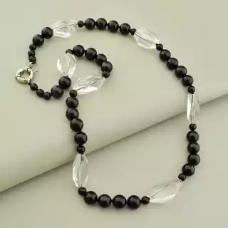 Намисто Агат, Гірський кришталь під светр 61 см