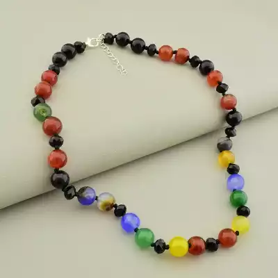 Намисто Агат, Чеський кришталь 47 см