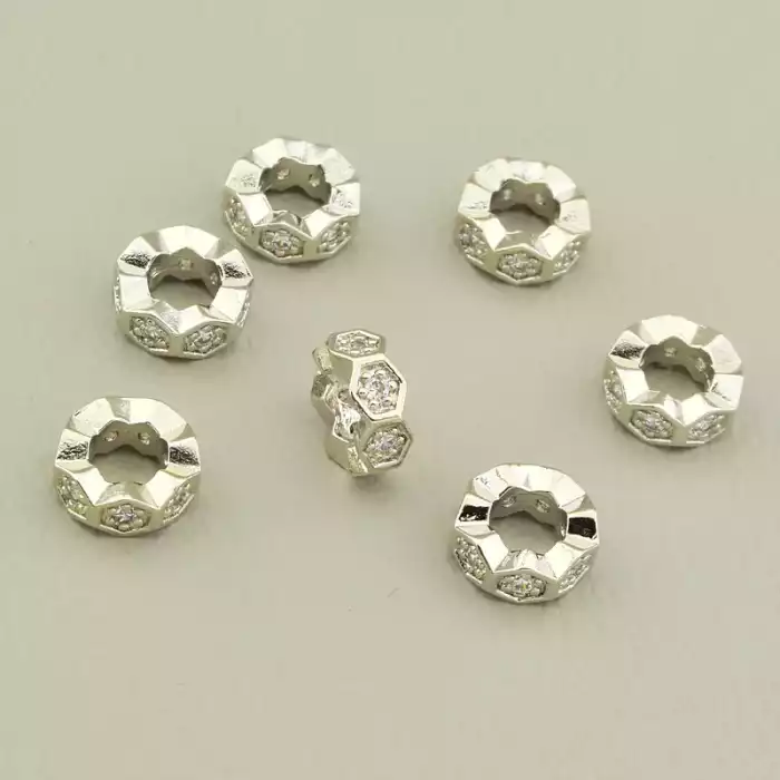 🏷️️ Вставка Фіаніт 8х8мм. (родій) F-106015