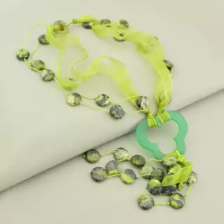 Намисто підвіска петля Агат, Жадеїт 50 см