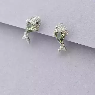 Сережки пусети Xuping Swarovski (родій)