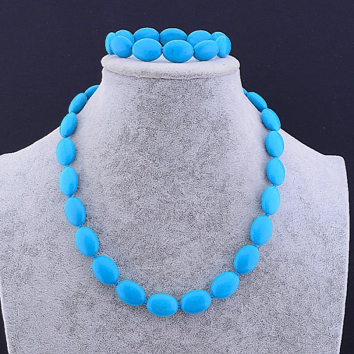 🏷️️ Намисто + Браслет Бірюза 47 см ss_81862