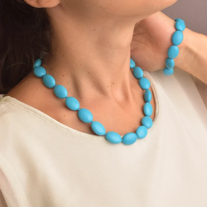 🏷️️ Намисто + Браслет Бірюза 47 см ss_81862