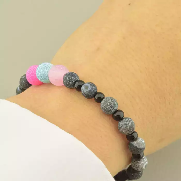 🏷️️ Браслет резинка Агат 18 см. ss_99015