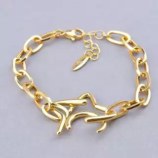 Браслет з карабіном Xuping 19 см. (позолота 18к)