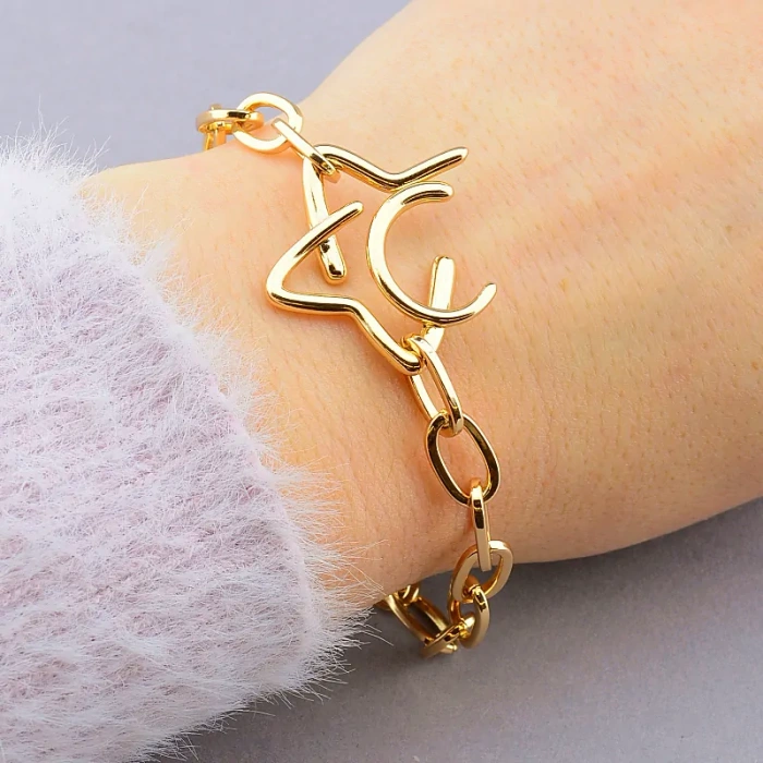 🏷️️ Браслет з карабіном Xuping 19 см. (позолота 18к) ss_92384