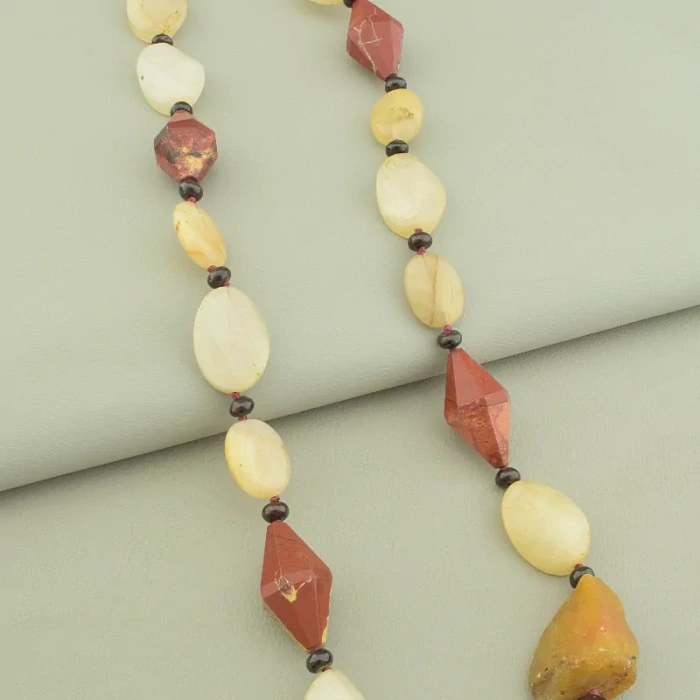 🏷️️ Намисто Яшма, Гранат 70 см. ss_99524