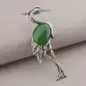 🏷️️ Брошка-кулон птах Хризопраз 85x30 мм F-73948