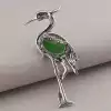 🏷️️ Брошка-кулон птах Хризопраз 85x30 мм F-73948