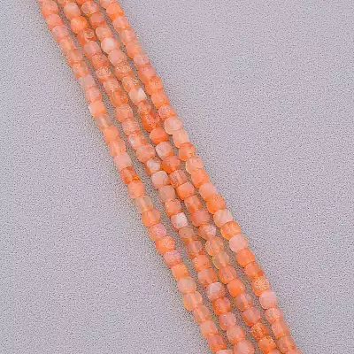 🏷️️ Намистини Сонячний камінь 41 см на нитці (натуральне каміння, без застібки) грановані F-84169