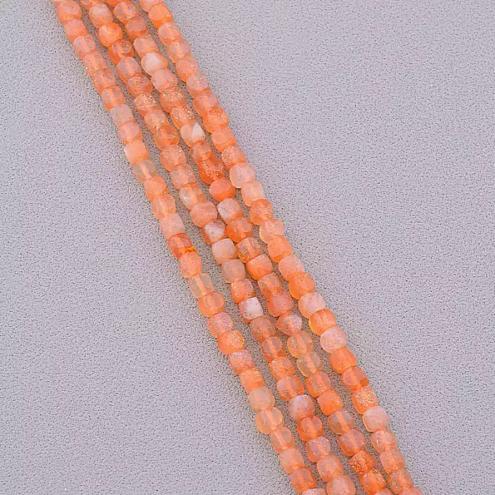 🏷️️ Намистини Сонячний камінь 41 см на нитці (натуральне каміння, без застібки) грановані ss_84169