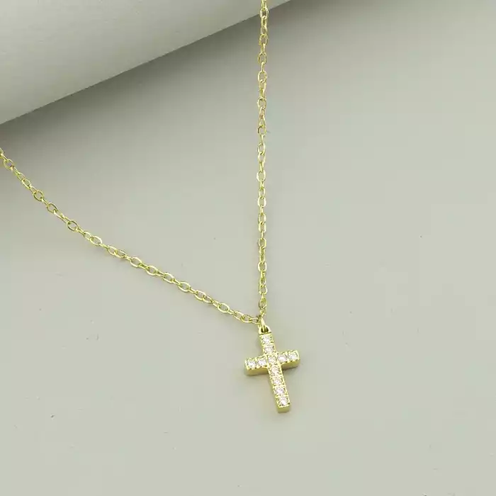 🏷️️ Підвіска хрест Xuping Фіаніт 42 см (позолота 18к лимонна) ss_92767