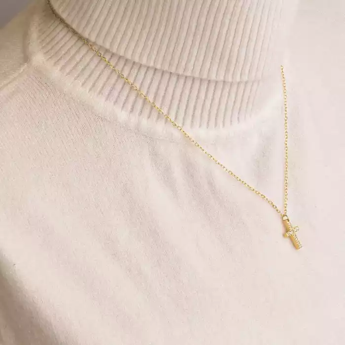🏷️️ Підвіска хрест Xuping Фіаніт 42 см (позолота 18к лимонна) ss_92767