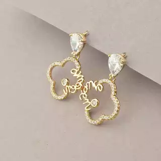 Сережки пусети Xuping Фіаніт (позолота 18к)