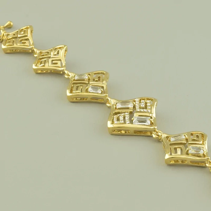 🏷️️ Браслет з карабіном Winniana (Італія) Фіаніт 17,5 см. (позолота 18к) ss_94173