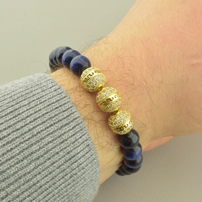 🏷️️ Браслет резинка Котяче око 22 см. (позолота 18к) ss_101700