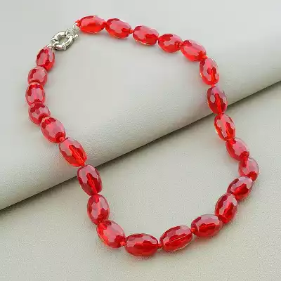Намисто Чеський кришталь 50 см (червоне)