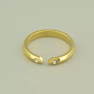 Каблучка медична сталь Xuping Фіаніт (позолота 18к лимонна)