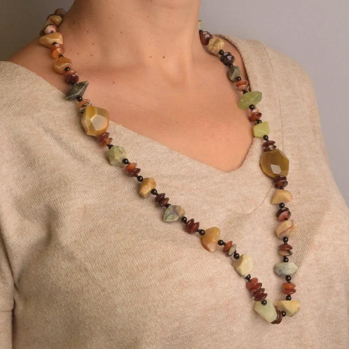 🏷️️ Намисто Агат, Сердолік 77 см. ss_96101