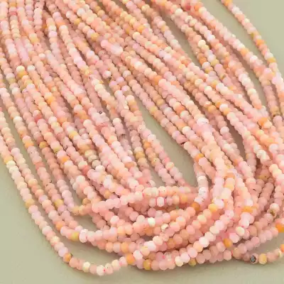 🏷️️ Намистини опал рожева, 39 см (без замку) F-104496