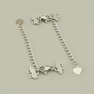 Замочок з фіанітом родій (25х10 мм)