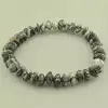 🏷️️ Браслет резинка з яшмою на гумці (18 см, сіро-чорний) F-104698