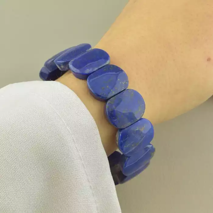 🏷️️ Браслет Лазуріт (18 см, без замку, резинка, синій) ss_104998