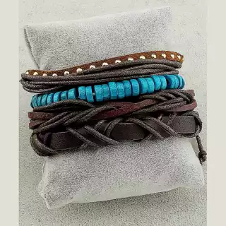 Браслет шамбала екошкіра 17 см