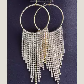 Сережки застібка гачком Фіаніт FJ