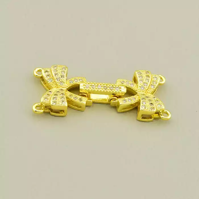 🏷️️ Застібка Фіаніт 30х13мм. (позолота 18к лимонна) F-105512