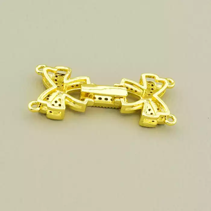 🏷️️ Застібка Фіаніт 30х13мм. (позолота 18к лимонна) F-105512