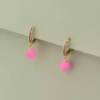 Сережки конго Агат (позолота лимонна 18к)