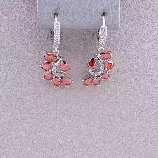 Сережки кільця Xuping Фіаніт (родій)