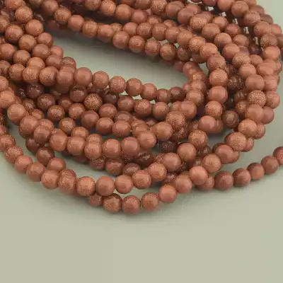 🏷️️ Намистини Авантюрин (імітація) 37 см 6 мм на нитці в формі кульки F-74381